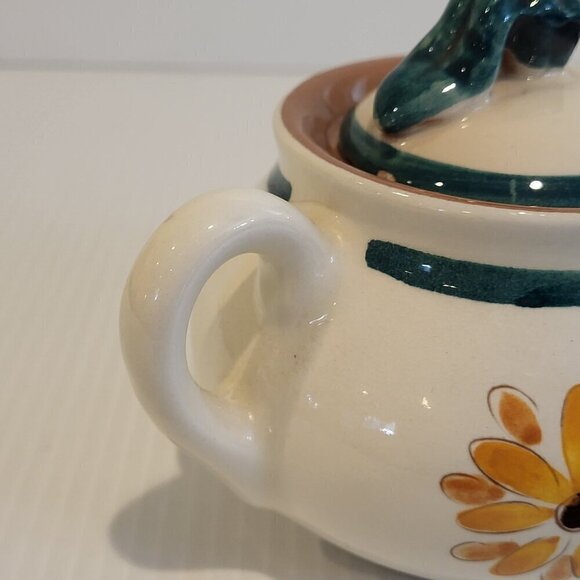 Vintage STANGL Pottery Mid Century Modern SUGAR BOWL Lid Garden Flower Trenton - Picture 6 of 13